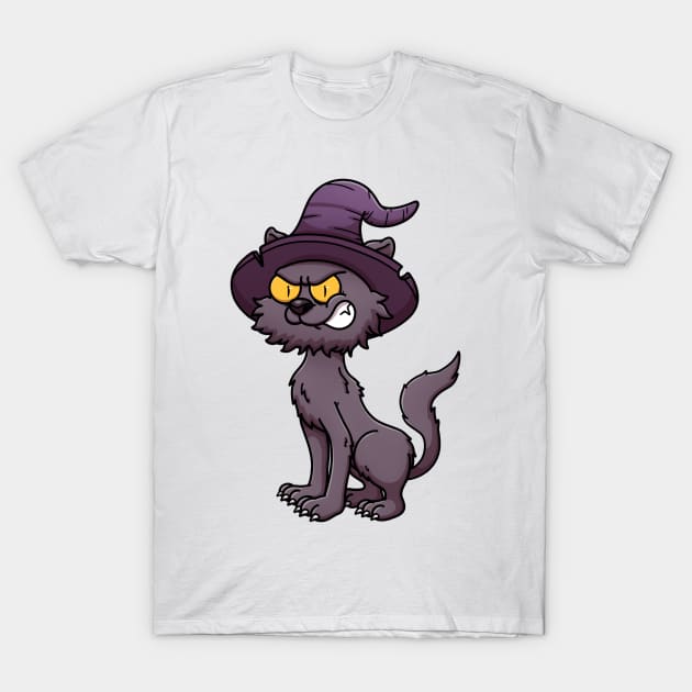 Scary Black Cat T-Shirt by TheMaskedTooner